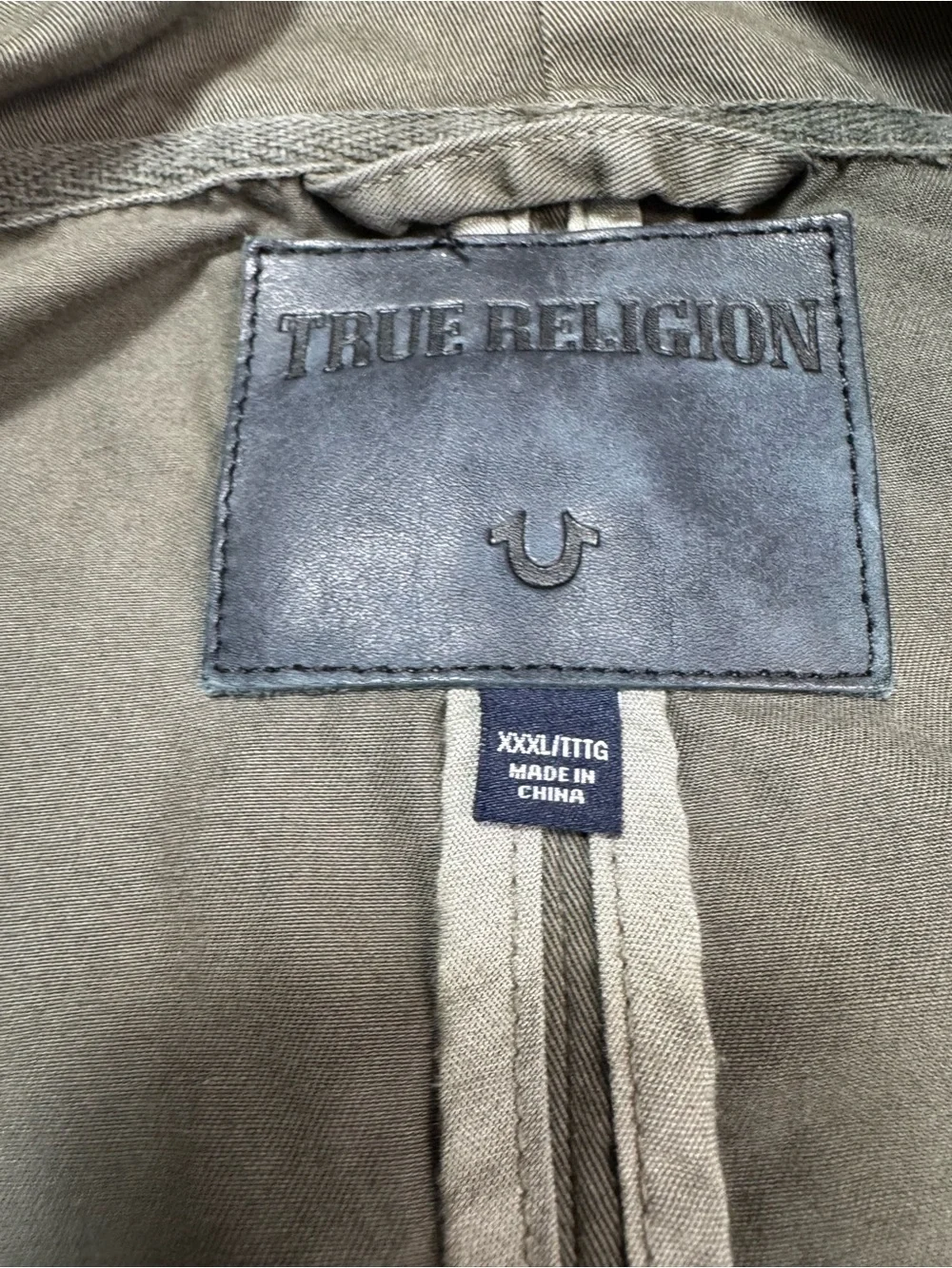 True Religion Men's Gray Military Hooded Field Jacket Size XXXL